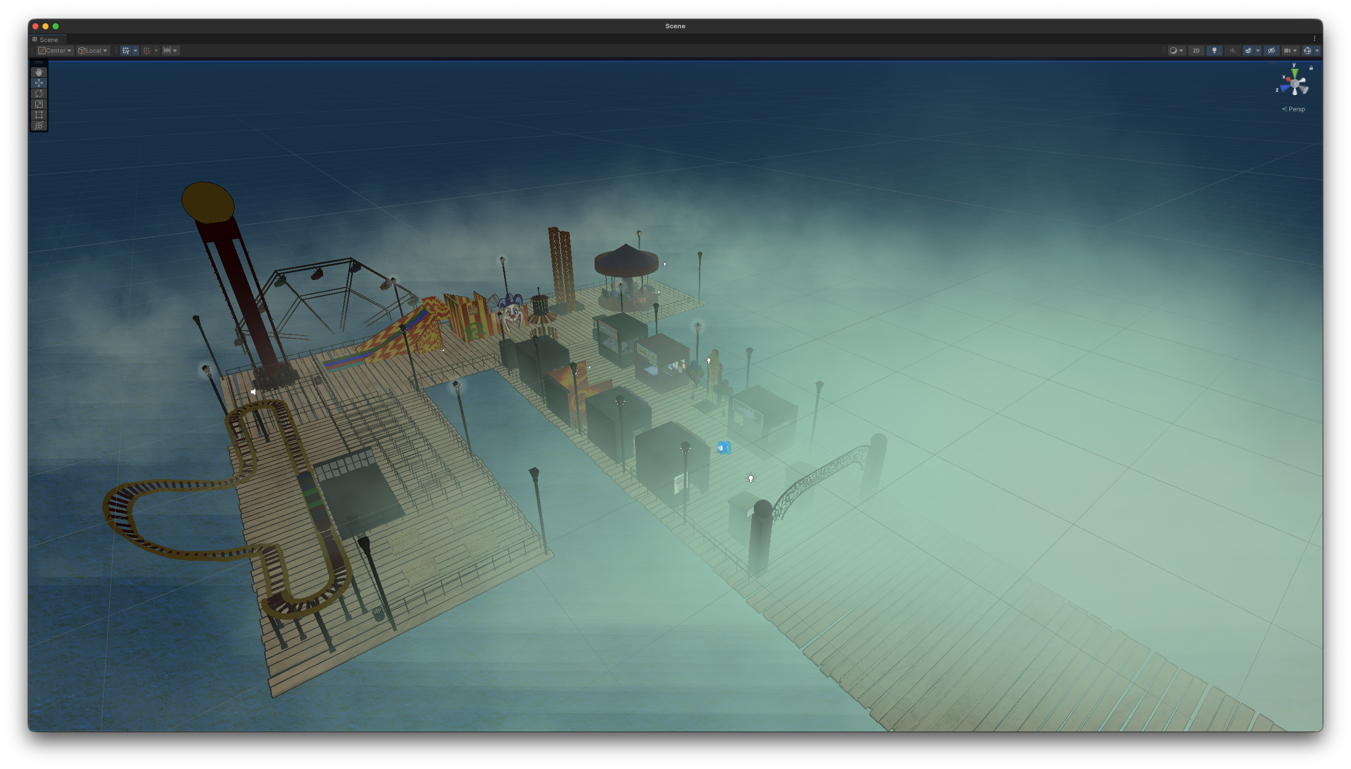 Level overview map showing the boardwalk layout and kiosks